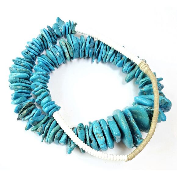 Massive Turquoise Nugget Necklace Santo Domingo Pueblo 28.5" Long 478 Grams! - Picture 2 of 10